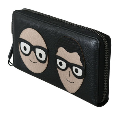  - Elegant Black Leather Continental Wallet