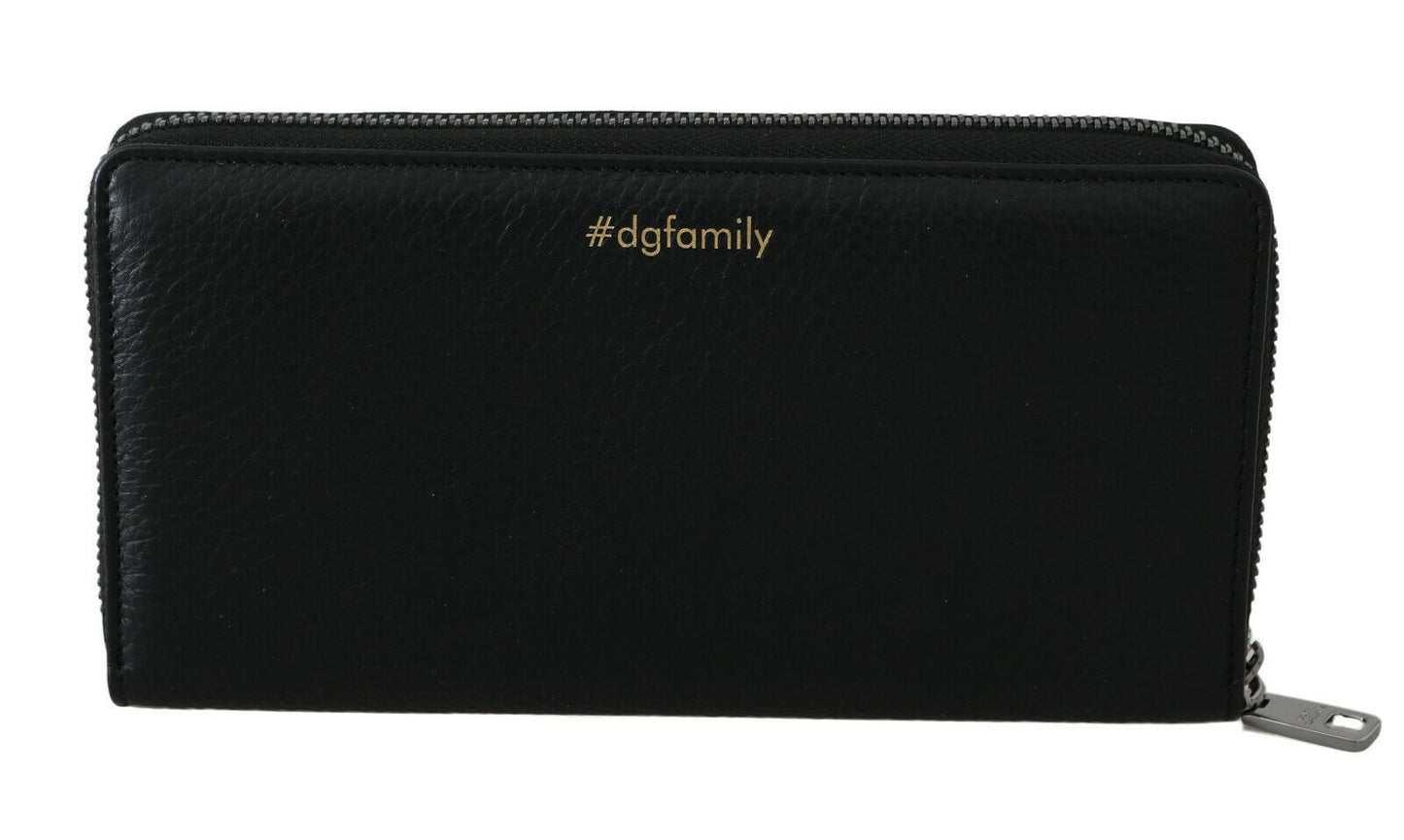  - Elegant Black Leather Zip Wallet