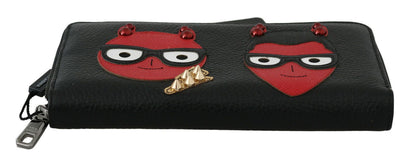  - Chic Black and Red Leather Continental Wallet