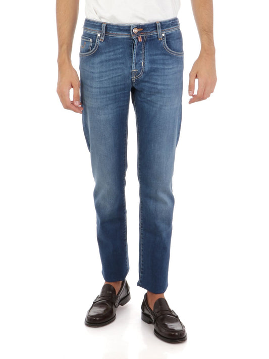 Blue Cotton Slim Men Jeans - The Luxe Alliance