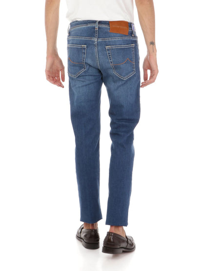 Blue Cotton Slim Men Jeans - The Luxe Alliance