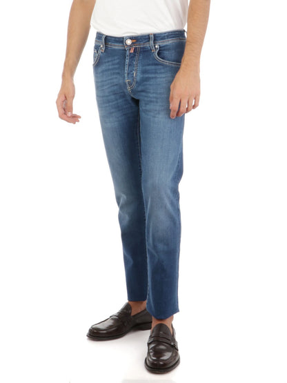 Blue Cotton Slim Men Jeans - The Luxe Alliance