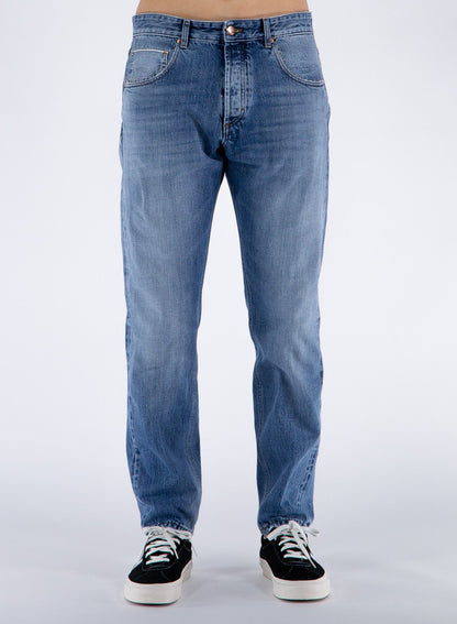  - Elegant Medium Wash Men's Cotton Jeans