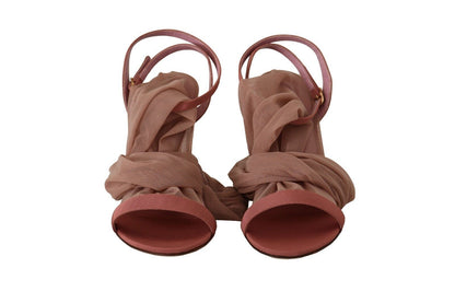  - Elegant Pink Ankle Strap Heels Sandals