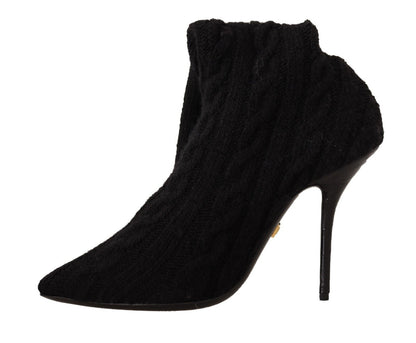  - Elegant Stretch Sock Boots in Black