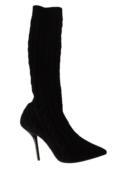  - Elegant Stretch Sock Boots in Black