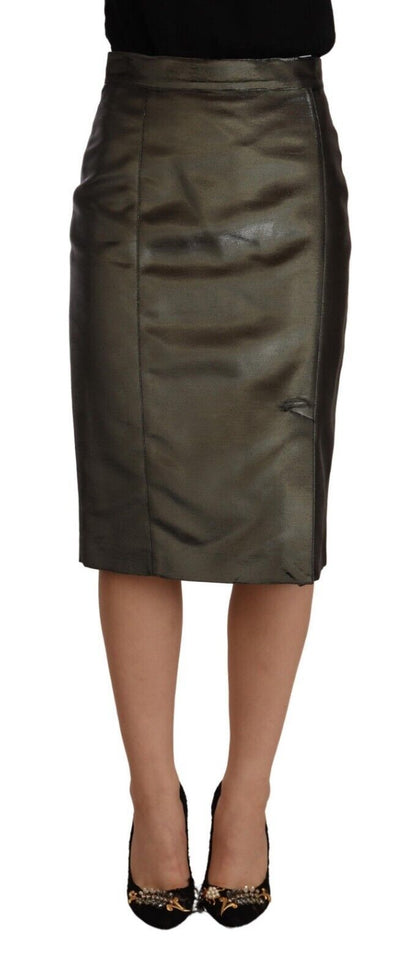  - Chic High Waist Pencil Midi Skirt