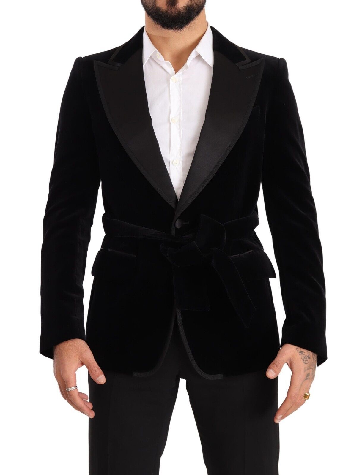 Elegant Single Breasted Velvet Blazer