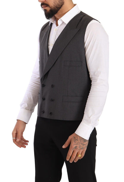  - Elegant Gray Sicilia Wool Blend Suit