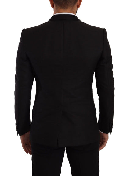  - Sicilia Slim Fit Black Suit Ensemble