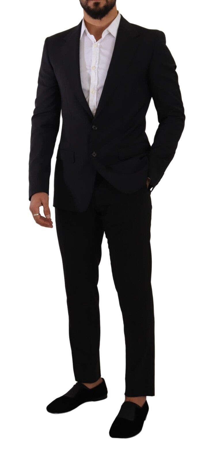  - Elegant Black Martini Slim Fit Blazer and Vest