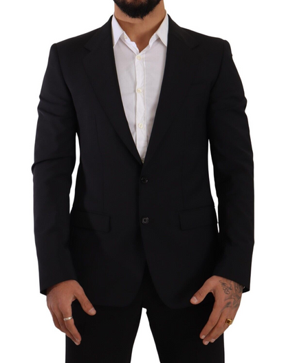  - Elegant Black Martini Slim Fit Blazer and Vest