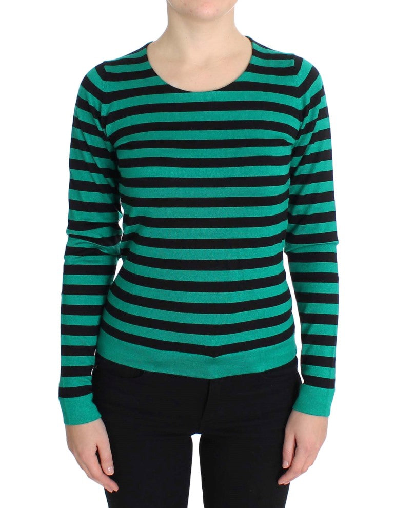 Elegant Striped Cashmere Silk Sweater - The Luxe Alliance