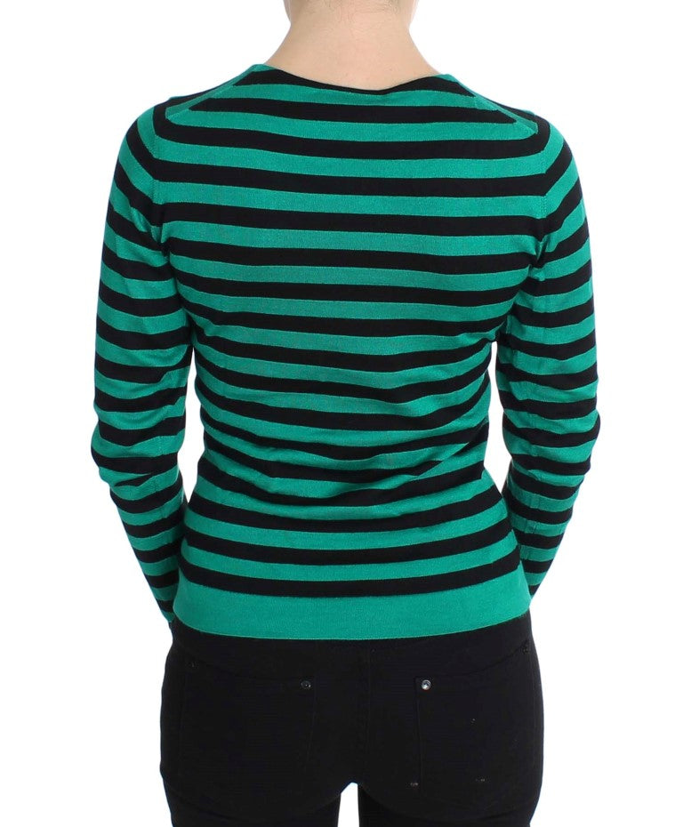 Elegant Striped Cashmere Silk Sweater - The Luxe Alliance