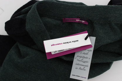  - Emerald Elegance Wool-Blend Pencil Skirt