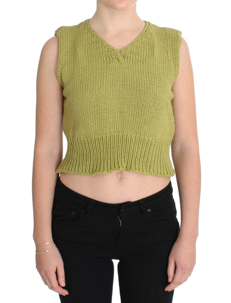  - Elegant Green Sleeveless Vest Sweater