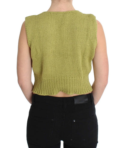  - Elegant Green Sleeveless Vest Sweater