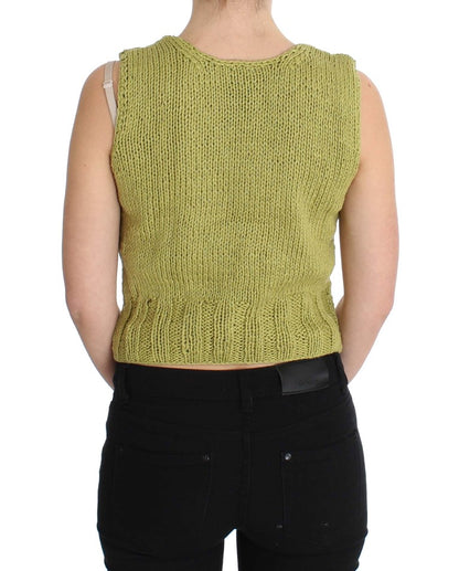  - Chic Green Knitted Sleeveless Vest Sweater