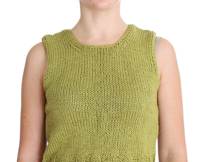  - Chic Green Knitted Sleeveless Vest Sweater