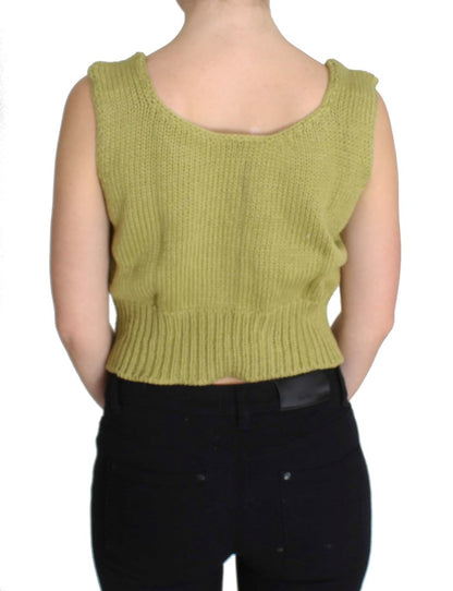  - Elegant Green Knit Sleeveless Vest Sweater