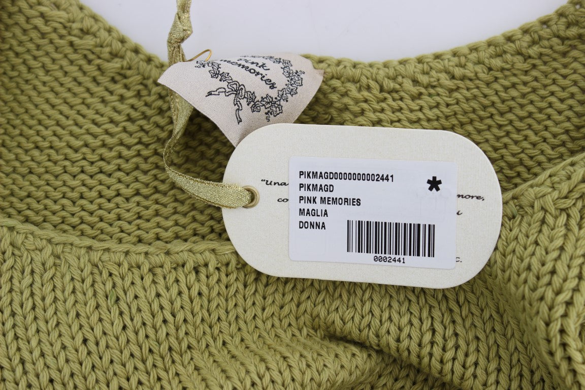  - Elegant Green Knit Sleeveless Vest Sweater