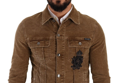  - Elegant Corduroy Logo Jacket