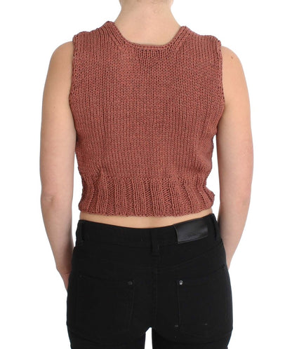  - Chic Red Sleeveless Knit Vest Sweater