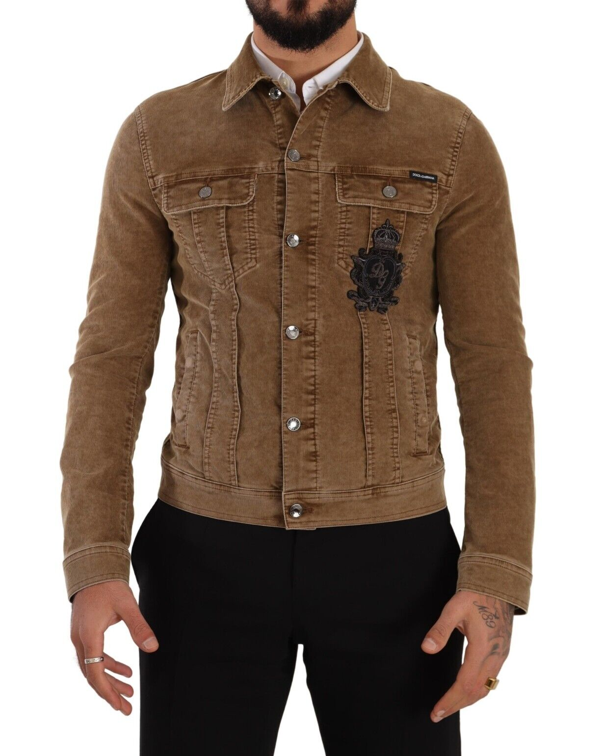  - Elegant Corduroy Logo Jacket