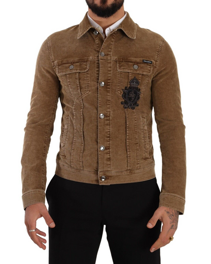  - Elegant Corduroy Logo Jacket