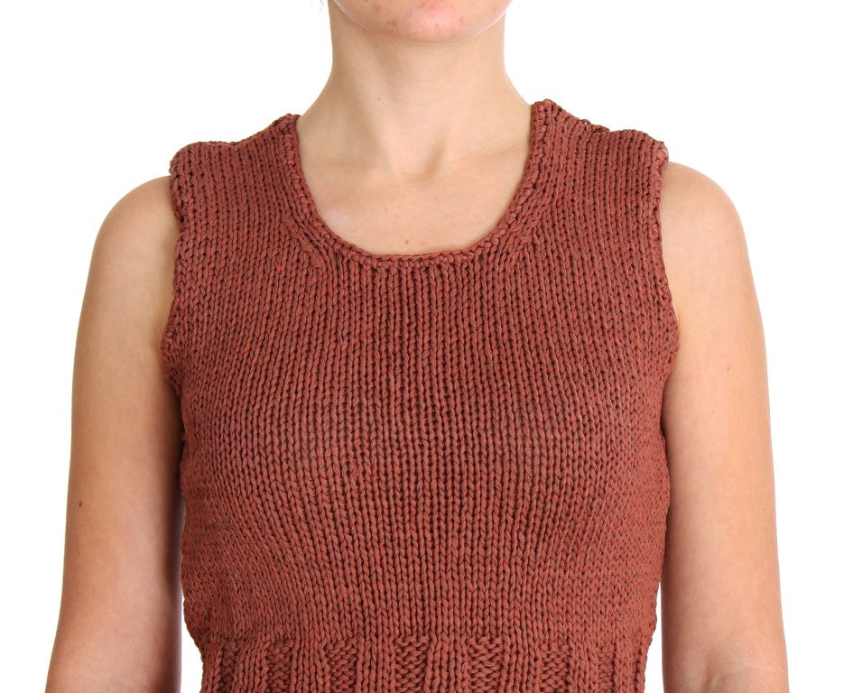  - Chic Red Sleeveless Knit Vest Sweater