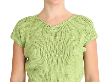  - Elegant Green Knitted Sleeveless Vest Sweater