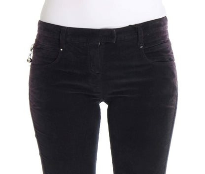  - Elegant Purple Cropped Corduroys