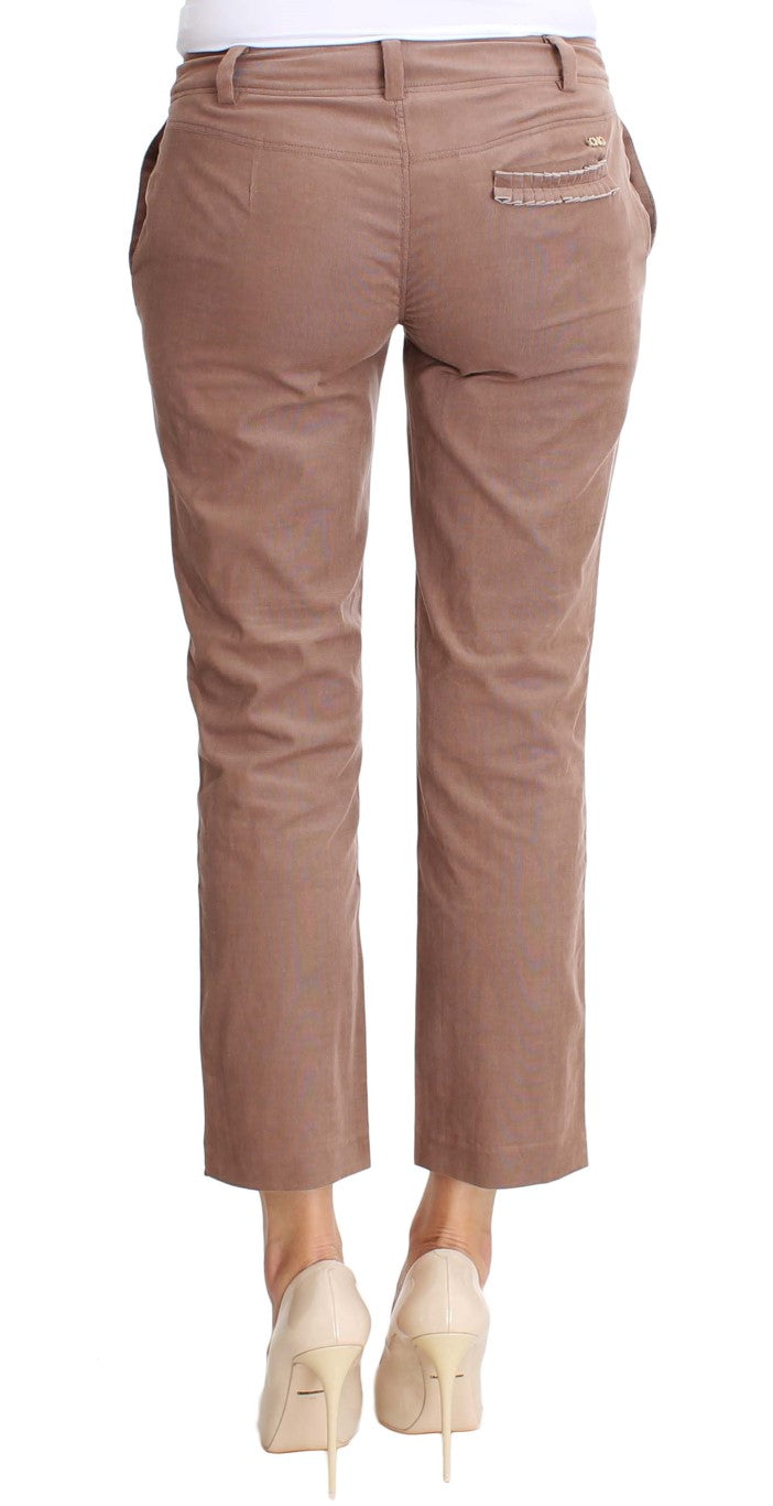  - Chic Brown Cropped Corduroy Pants