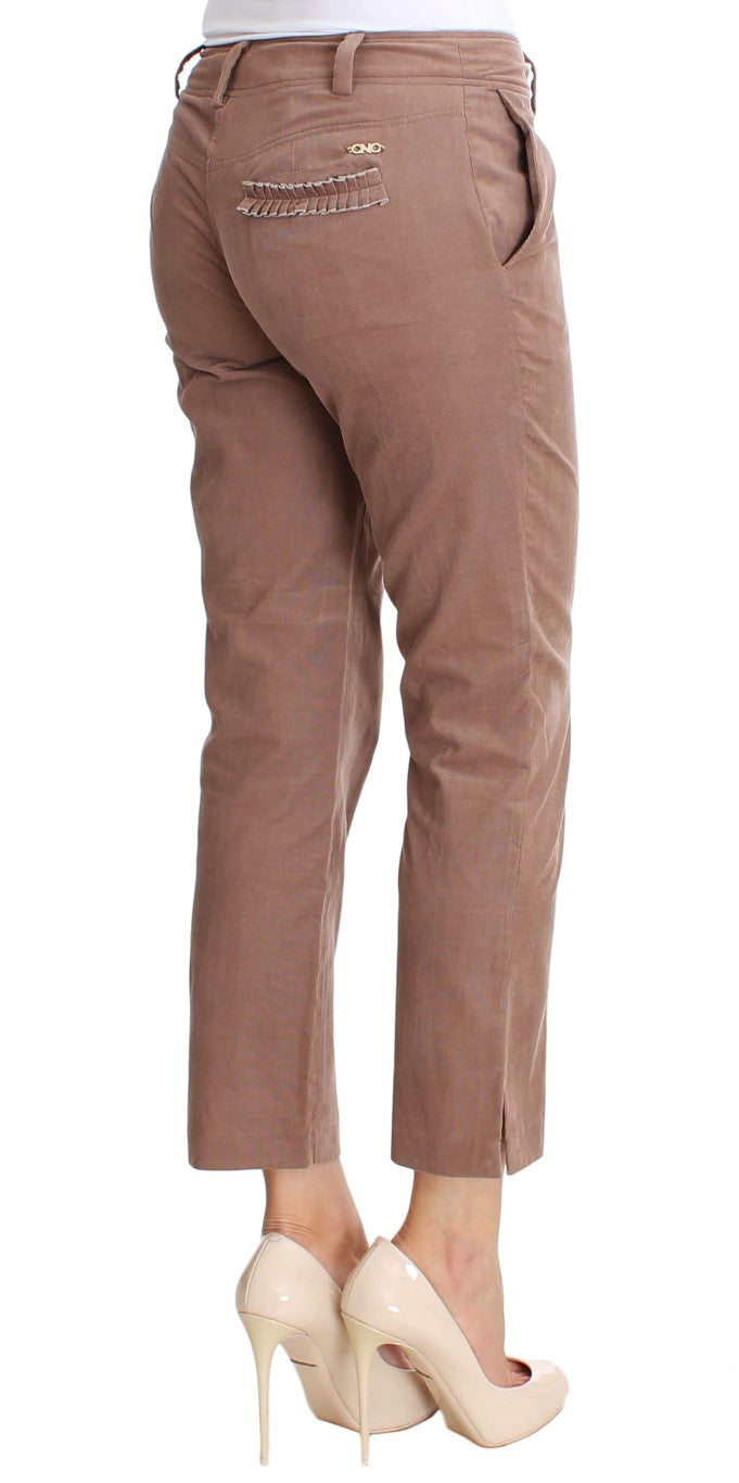  - Chic Brown Cropped Corduroy Pants