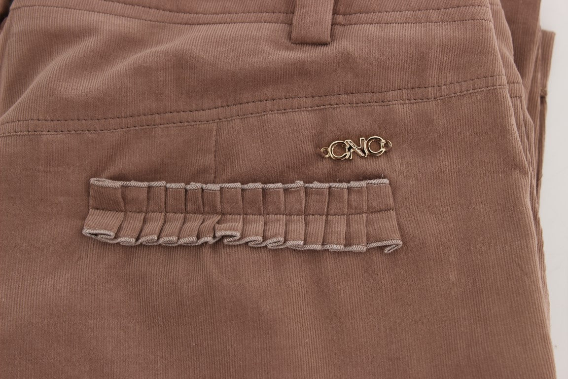  - Chic Brown Cropped Corduroy Pants