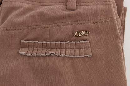  - Chic Brown Cropped Corduroy Pants