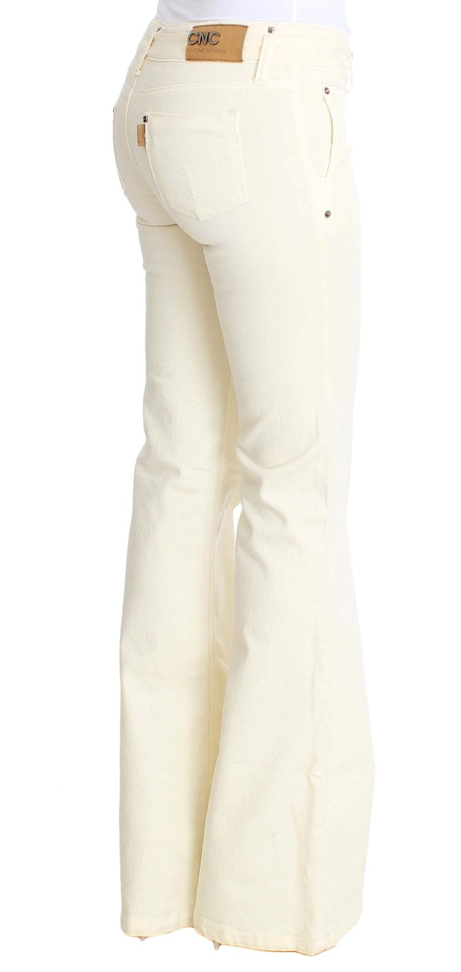  - Chic Off-White Flared Designer Jeans