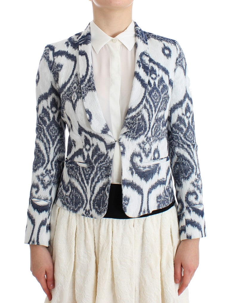  - Elegant Two-Tone Blue Short Blazer