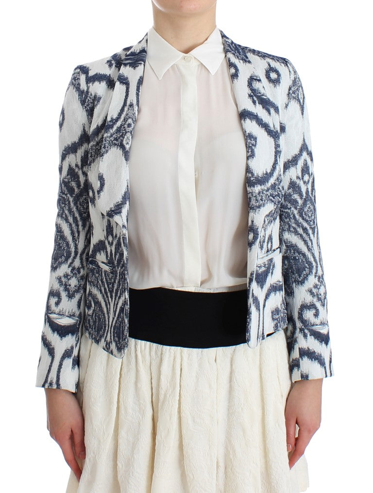  - Elegant Two-Tone Blue Short Blazer