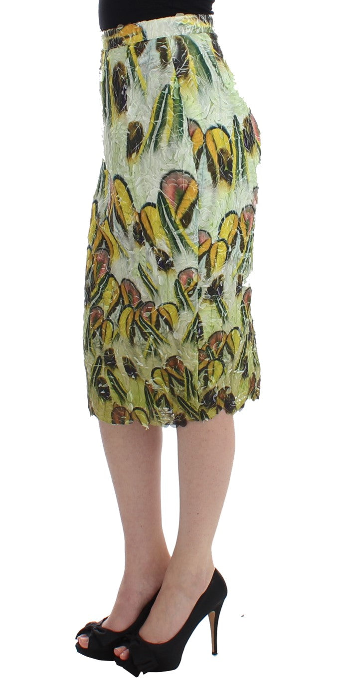  - Vibrant Silk Blend Pencil Skirt