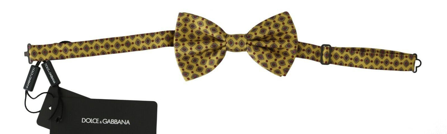  - Elegant Yellow Silk Bow Tie