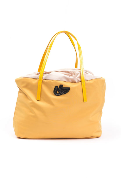  - Yellow Polyester Women Handbag