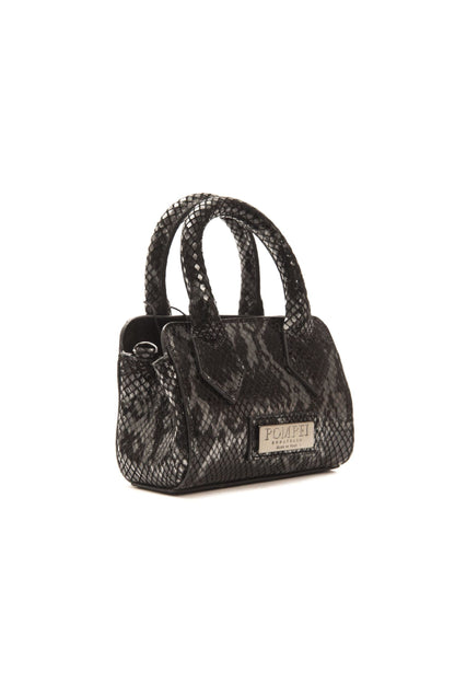  - Chic Leather Mini Tote with Python Print