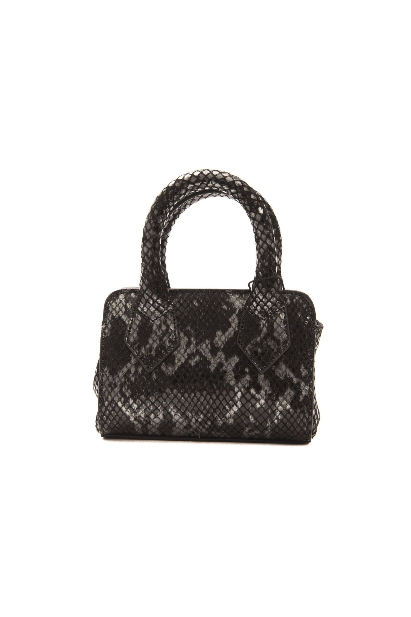  - Chic Leather Mini Tote with Python Print