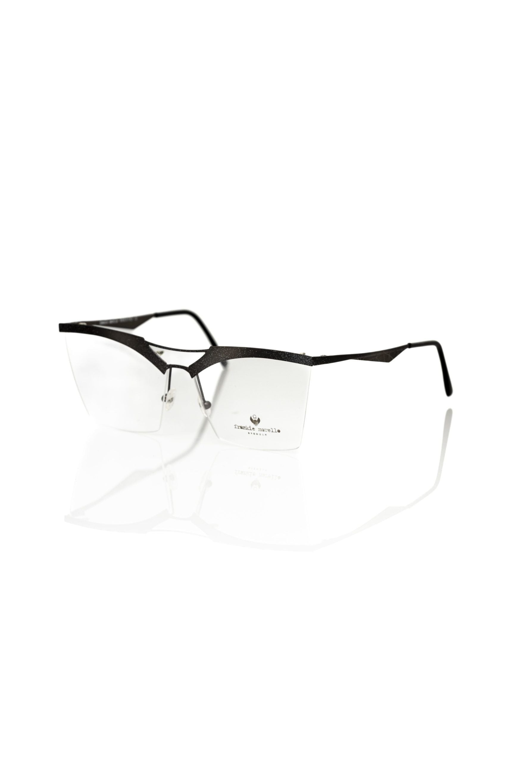 Frankie Morello Women's Black Metallic Clubmaster Frames
