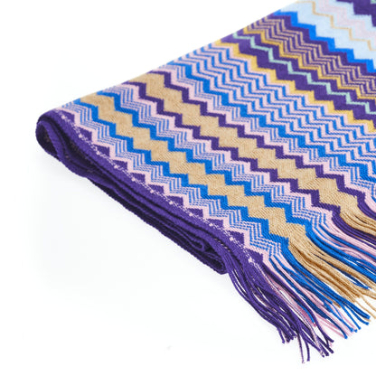  - Geometric Pattern Fringed Luxury Scarf