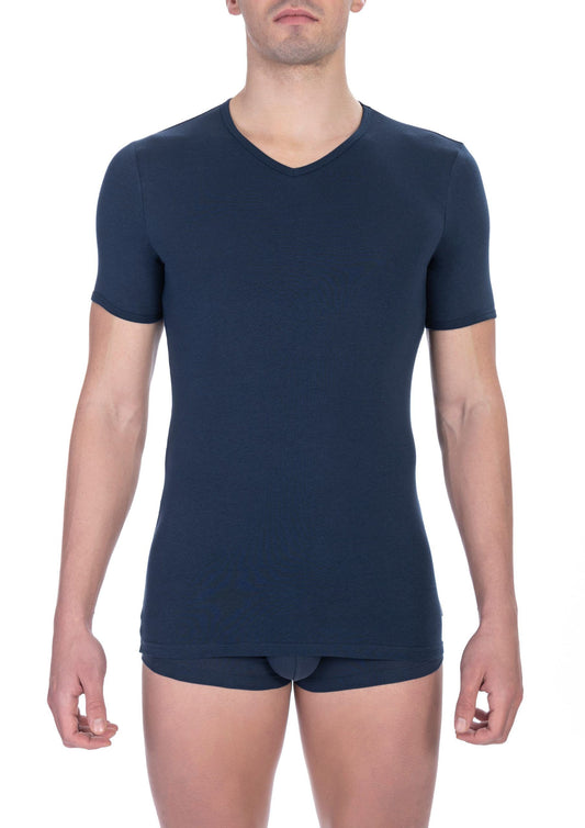  - Blue Cotton Men T-Shirt