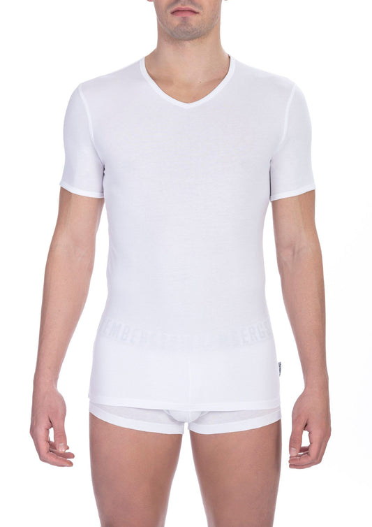  - White Cotton Men T-Shirt