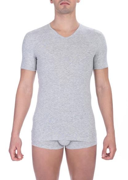  - Gray Cotton Men T-Shirt