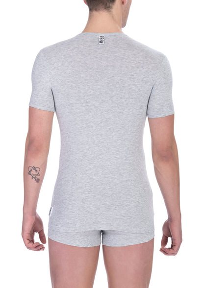  - Gray Cotton Men T-Shirt